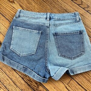 Chic Two-Tone Denim Shorts